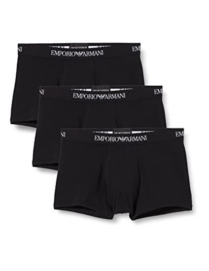 Picture of Emporio Armani Men's 3-Pack Cotton Trunks, Black, Medium