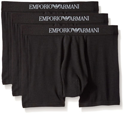 Picture of Emporio Armani Men's Cotton Boxer Briefs, 3-Pack, New Black, Large