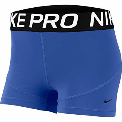 Picture of Nike Women's Pro 3" Shorts (Game Royal/Black/Black, X-Small 3)