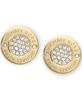 Picture of Michael Kors Gold Tone Logo Pave Stud Earrings