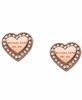 Picture of Michael Kors Rose Gold Tone Signature Heart Stud Earrings