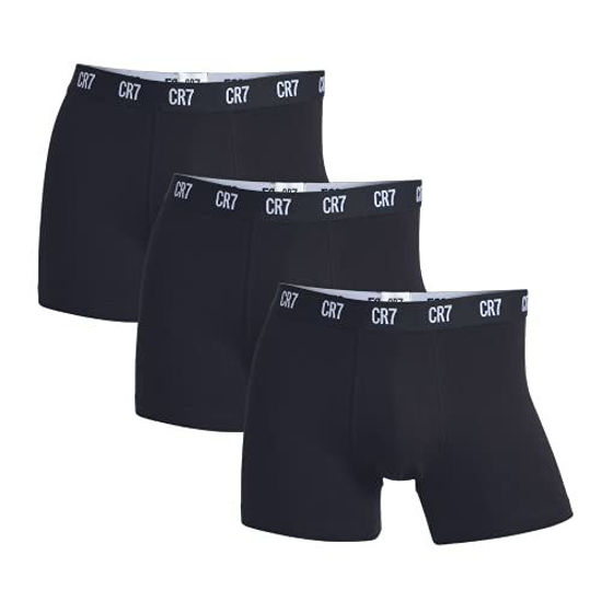 Picture of CR7 Men's Basics 3 Pack - Organic Cotton Blend Trunks Black