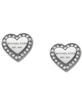 Picture of Michael Kors Silver Tone Signature Heart Stud Earrings