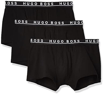 Picture of BOSS Men's 3-Pack Stretch Cotton Regular Fit Trunks, Black, Extra Large