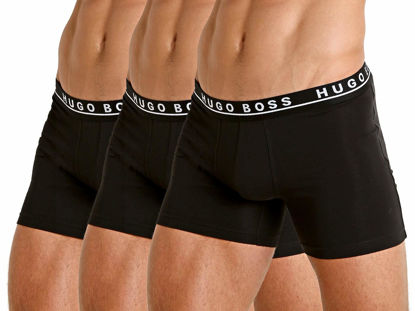 Picture of BOSS Men's 3-Pack Cotton Boxer Brief, Ebony Black, Medium