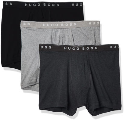 Picture of BOSS Men's 3-Pack Cotton Boxer Brief, Multi Grey/Charcoal/Black, Medium