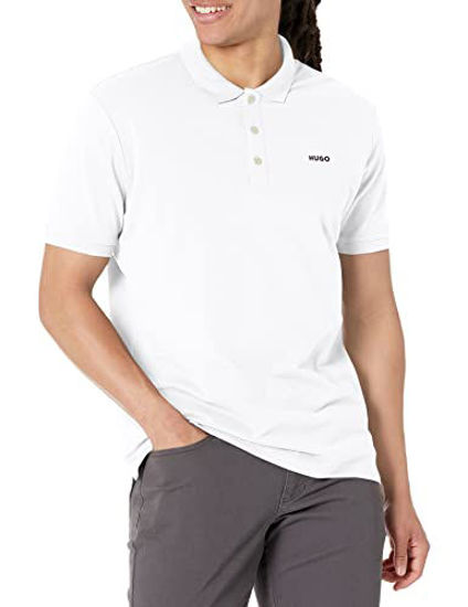 Picture of Hugo Men's Regular Fit Reversed Logo Short Sleeve Polo Shirt, White Cloud, L