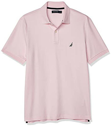 Picture of Nautica mens Classic Fit Short Sleeve Solid Soft Cotton Polo Shirt, Cradle Pink, X-Large Tall US