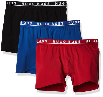 Picture of BOSS Men's 3-Pack Cotton Boxer Brief, New Red/Blue/Black, X-Large