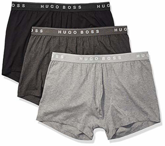 Picture of Hugo Boss Men's 3-Pack Cotton Trunk, New Grey/Charcoal/Black, Small