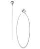 Picture of Michael Kors Women's Silver Tone Whisper Hoop Earrings, SILVER GLITZ (Model: MKJ6000040)