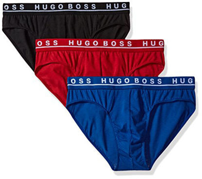 Picture of Hugo Boss BOSS Men's 3-Pack Classic Regular Fit Stretch Briefs, Red/Navy/Black, XXL