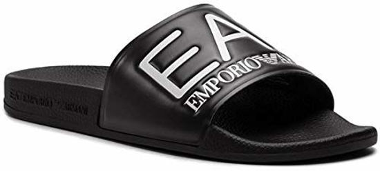 Picture of EA7 Men's Logo Sliders, Black, 7 US