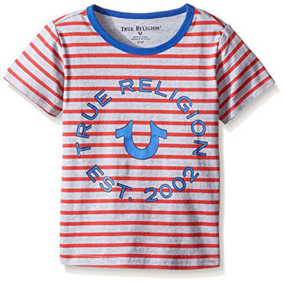 Picture of True Religion Boys Logo Tee Shirt, Jersey Stripe Bright Red L