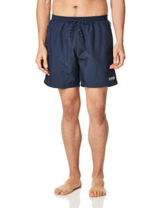 Picture of Hugo Boss mens Medium Length Quick Dry Swim Trunks, Navy, XX-Large US