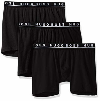 Picture of Hugo Boss Men's 3-Pack Cotton Boxer Brief, Black, Large