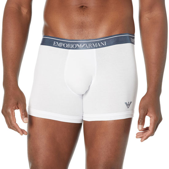 Picture of Emporio Armani Men's Shiny Logoband Elastic Band Boxer, White, Medium