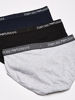 Picture of Emporio Armani Men's Cotton Briefs, Navy/Grey Melange/Black, Large