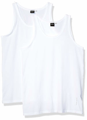 Picture of BOSS Men's Tank Top 2p Co/el 10194356 01, White, Large