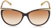 Picture of Ralph by Ralph Lauren Women's RA5150 Cat Eye Sunglasses, Shiny Black On Nude on Gold/Gradient Brown, 59 mm