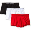 Picture of Emporio Armani Men's 3-Pack Cotton Trunks, Black/White/Red, Large