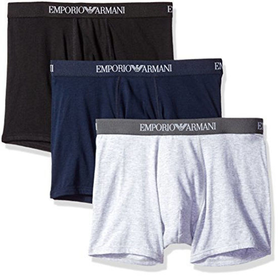 Picture of Emporio Armani Men's Cotton Boxer Briefs, Grey/Navy/Black, Small