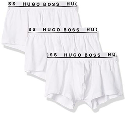 Picture of HUGO BOSS Men's 3-Pack Stretch Cotton Regular Fit Trunks, White, Extra Large