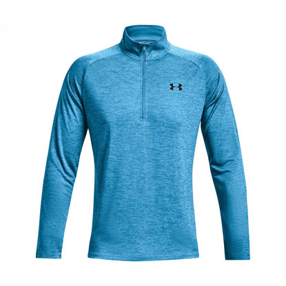 Picture of Under Armour Men’s Tech 2.0 ½ Zip Long Sleeve, Radar Blue (422)/Black Large