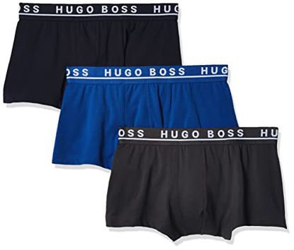 Picture of BOSS Men's 3-Pack Stretch Cotton Regular Fit Trunks, Navy/Charcoal/Blue, Extra Large