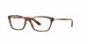 Picture of Ralph by Ralph Lauren Women's RA7044 Cat Eye Prescription Eyewear Frames, Shiny Brown Marble/Demo Lens, 50 mm