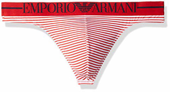 GetUSCart- Emporio Armani Men's Essential Microfiber Thong, White/red,  Medium