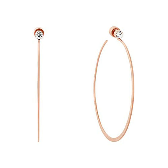 Picture of Michael Kors Women's Rose Gold Tone Mixed Shape Whisper Hoop Earrings (Model: MKJ6001791)