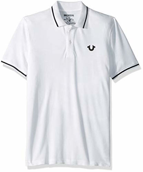 Picture of True Religion Men's Crafted with Pride Polo, White with Black Piping, S