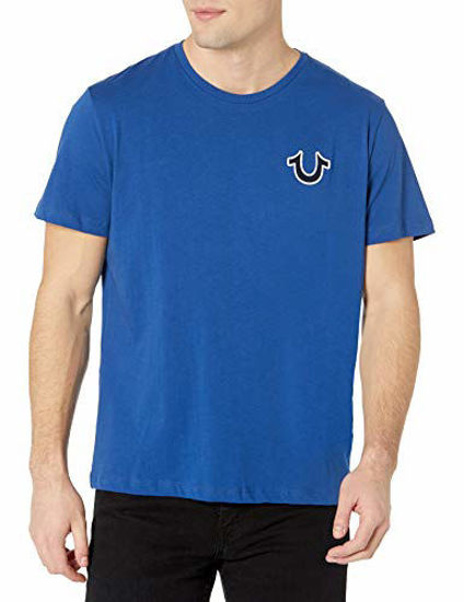 Picture of True Religion mens True Religion Buddha Crewneck Tee T Shirt, Cobalt Blue, Medium US