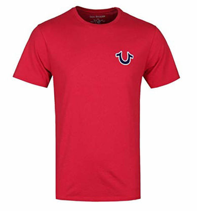 Picture of True Religion mens Buddha Logo Short Sleeve Tee T Shirt, Ruby Red, Large US