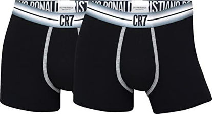 Picture of CR7 Men's 2-Pack Trunks, Organic Cotton Blend (Large) Black