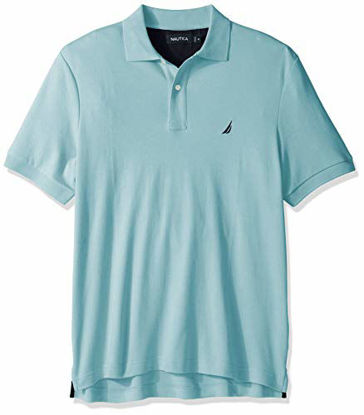 Picture of Nautica Men's Classic Fit Short Sleeve Solid Soft Cotton Polo Shirt, Harbor Mist, 1XLT