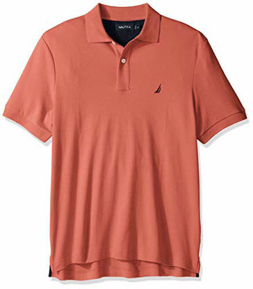 Picture of Nautica Men's Classic Fit Short Sleeve Solid Soft Cotton Polo Shirt, Dreamy Coral, 5XLT