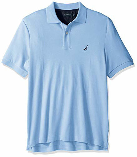 Picture of Nautica Men's Classic Fit Short Sleeve Solid Soft Cotton Polo Shirt, Noon Blue, 3X