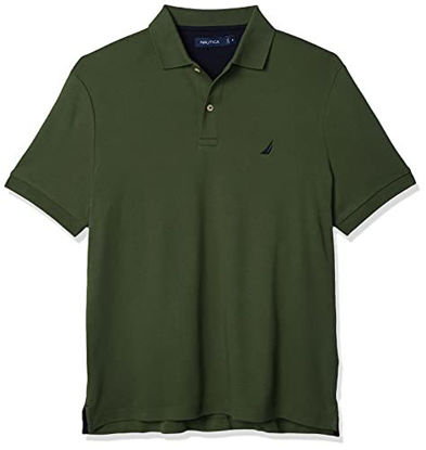 Picture of Nautica Men's Classic Fit Short Sleeve Solid Soft Cotton Polo Shirt, pine forest, 4X Big