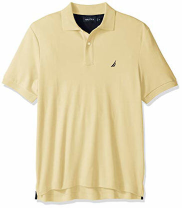 Picture of Nautica Men's Classic Fit Short Sleeve Solid Soft Cotton Polo Shirt, French Vanilla, 3XLT