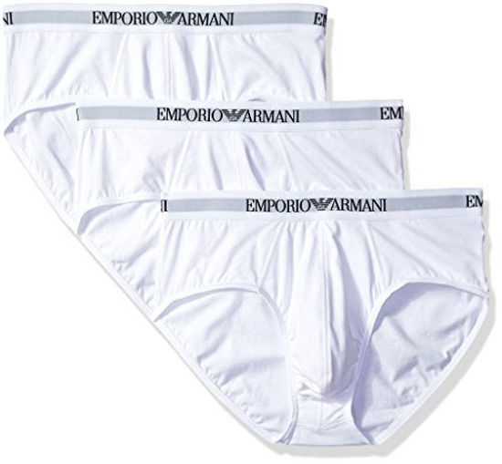 Picture of Emporio Armani Men's Cotton Briefs, White, Medium