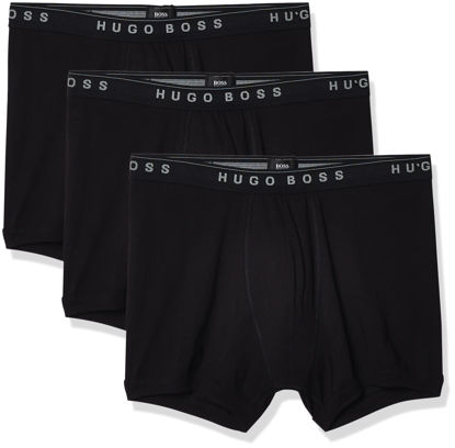 Picture of BOSS Men's 3-Pack Cotton Boxer Brief, Midnight Black, Small