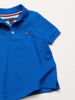 Picture of Tommy Hilfiger Boys' Big Short Sleeve Stretch Collared Polo Shirt, for Everyday Wear or Dressing Up, 430 Blue Jean, 16-18