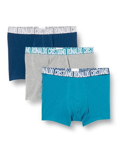 Picture of CR7 Men's Cotton Trunk Boxer Briefs - Blue/Green/Grey - L