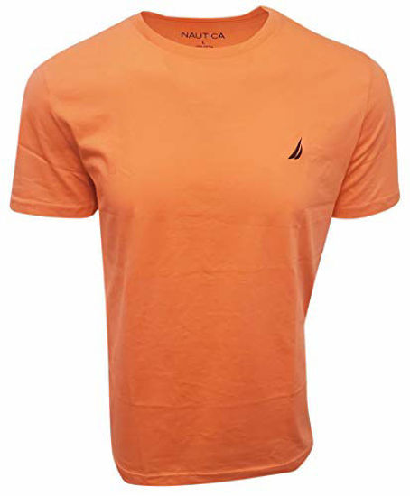 Picture of Nautica Men Short Sleeve Classic Crewneck Tee T-Shirt, Vibe Orange, X-Large