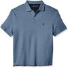 Picture of Nautica Men's Classic Fit Short Sleeve Solid Soft Cotton Polo Shirt, Deep Anchor Heather, 5X Big