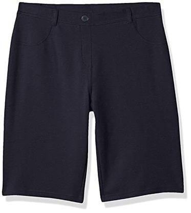 Picture of Nautica Girls' School Uniform Stretch Bermuda Short, Navy Knit, 3T