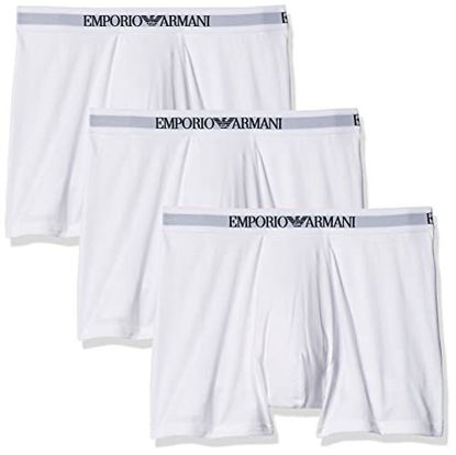 Picture of Emporio Armani Men's Cotton Boxer Briefs, White, Medium