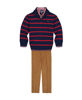 Picture of Tommy Hilfiger Boys' 3-Piece Pullover Sweater Set, Matching Button-Down Shirt, Sweater & Pants, Flag Blue Stripes, 5